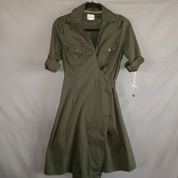 Converse One Star Wrap Dress NWT Small! Army Green - Picture 1 of 4
